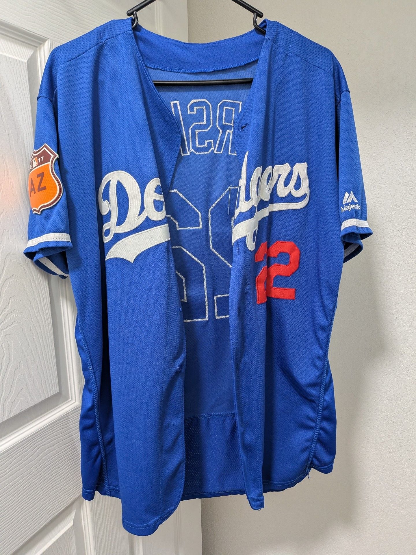 Majestic Los Angeles Dodgers Clayton Kershaw 22 Spring Training Jersey 6