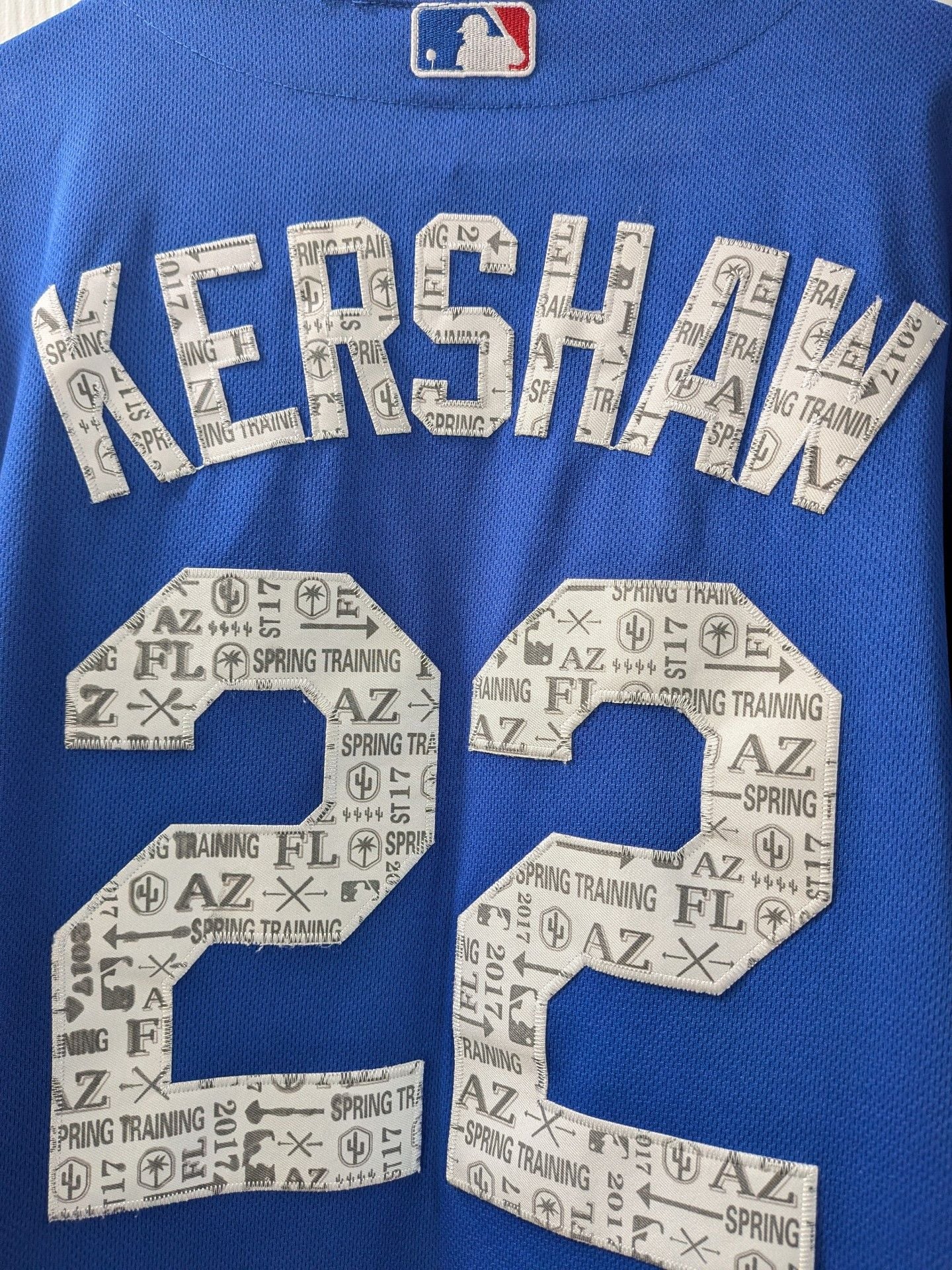 Majestic Los Angeles Dodgers Clayton Kershaw 22 Spring Training Jersey 7