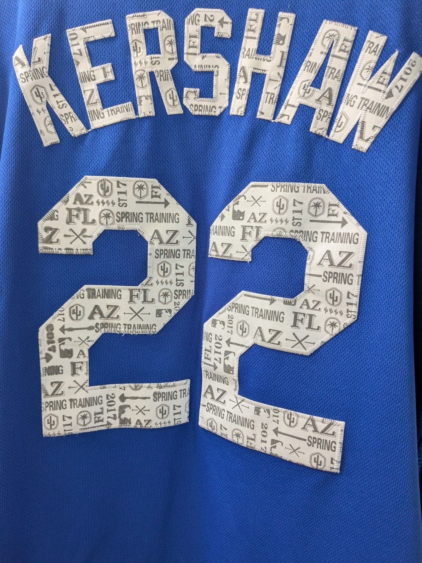 Majestic Los Angeles Dodgers Clayton Kershaw 22 Spring Training Jersey 8