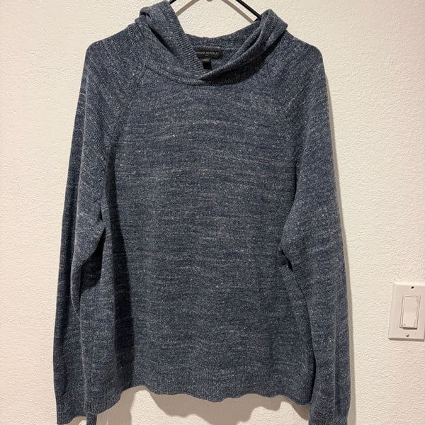 Banana Republic Blue Hooded Pullover Sweater Size L