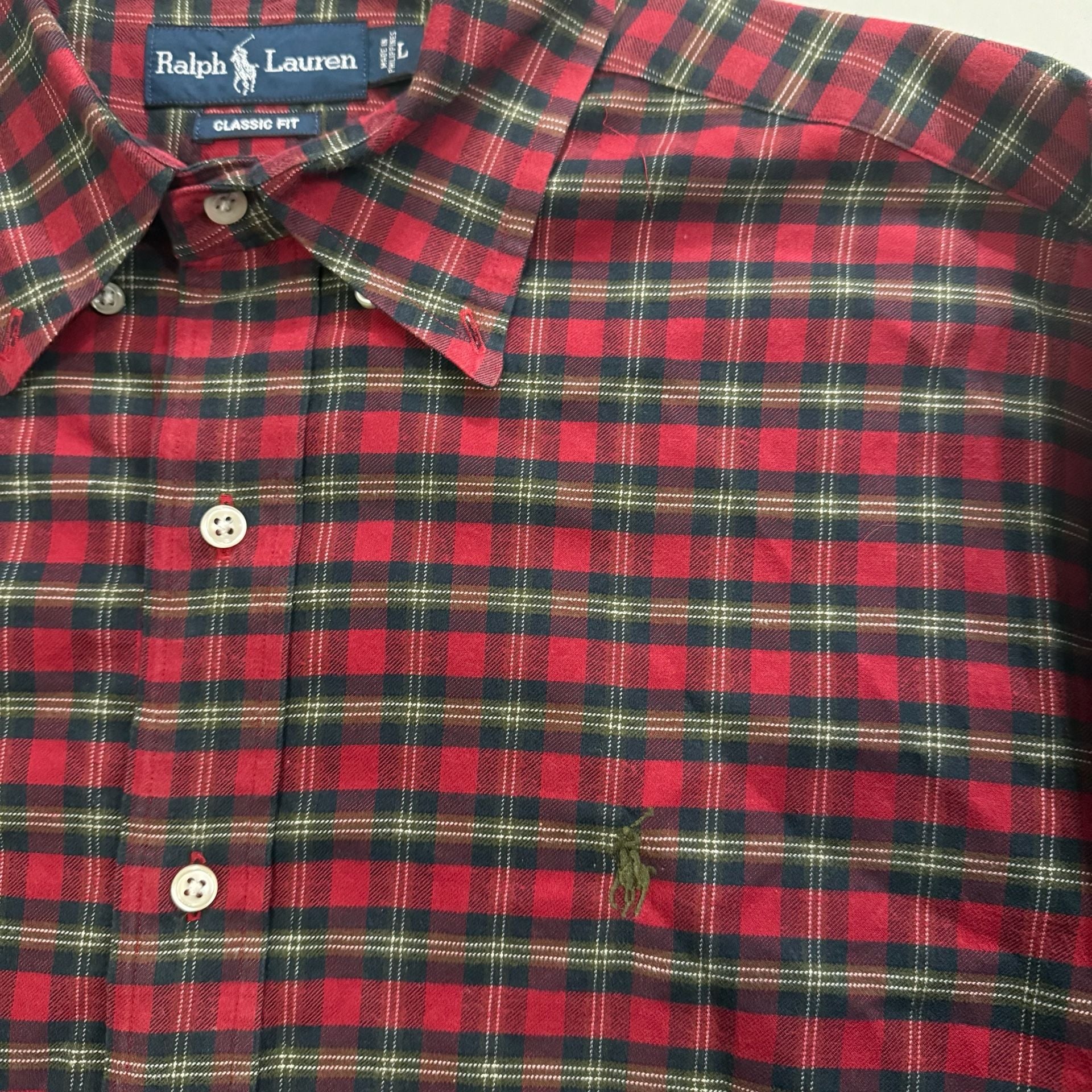 Ralph Lauren Button Down Shirt Red Plaid 5