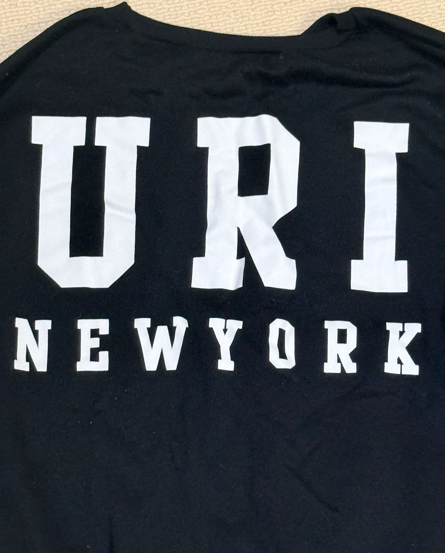 URI New York Black Sweatshirt with White Lettering and Sleeve Graphics 2