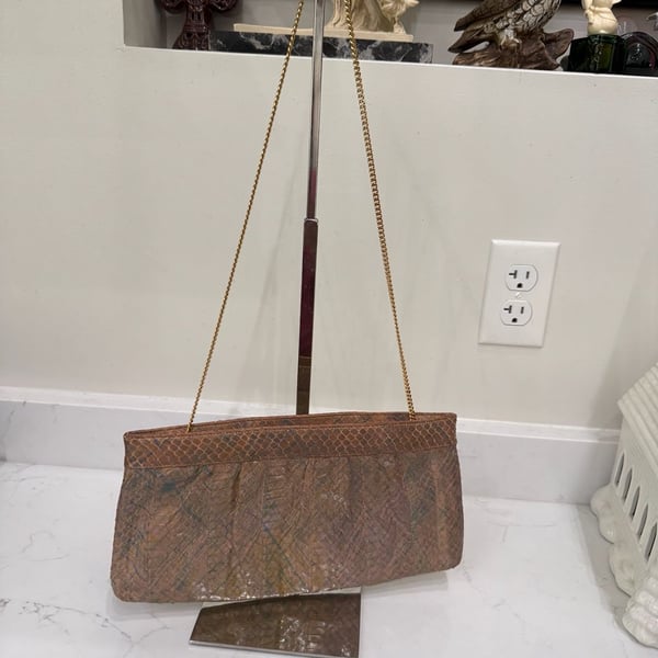 H.J. Redmon Vintage Snake shoulder Bag Gold Chain Multi