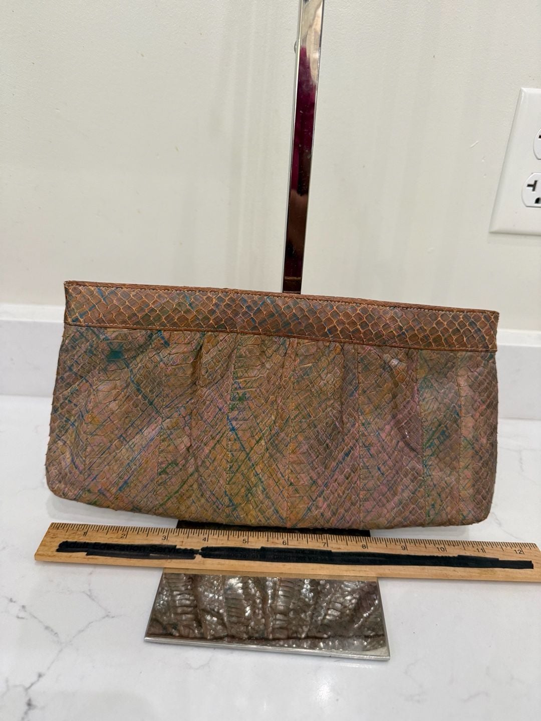 H.J. Redmon Vintage Snake shoulder Bag Gold Chain Multi 11