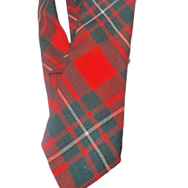 Great Scot Tartan Plaid Neck Tie Red Green Scottish Wool