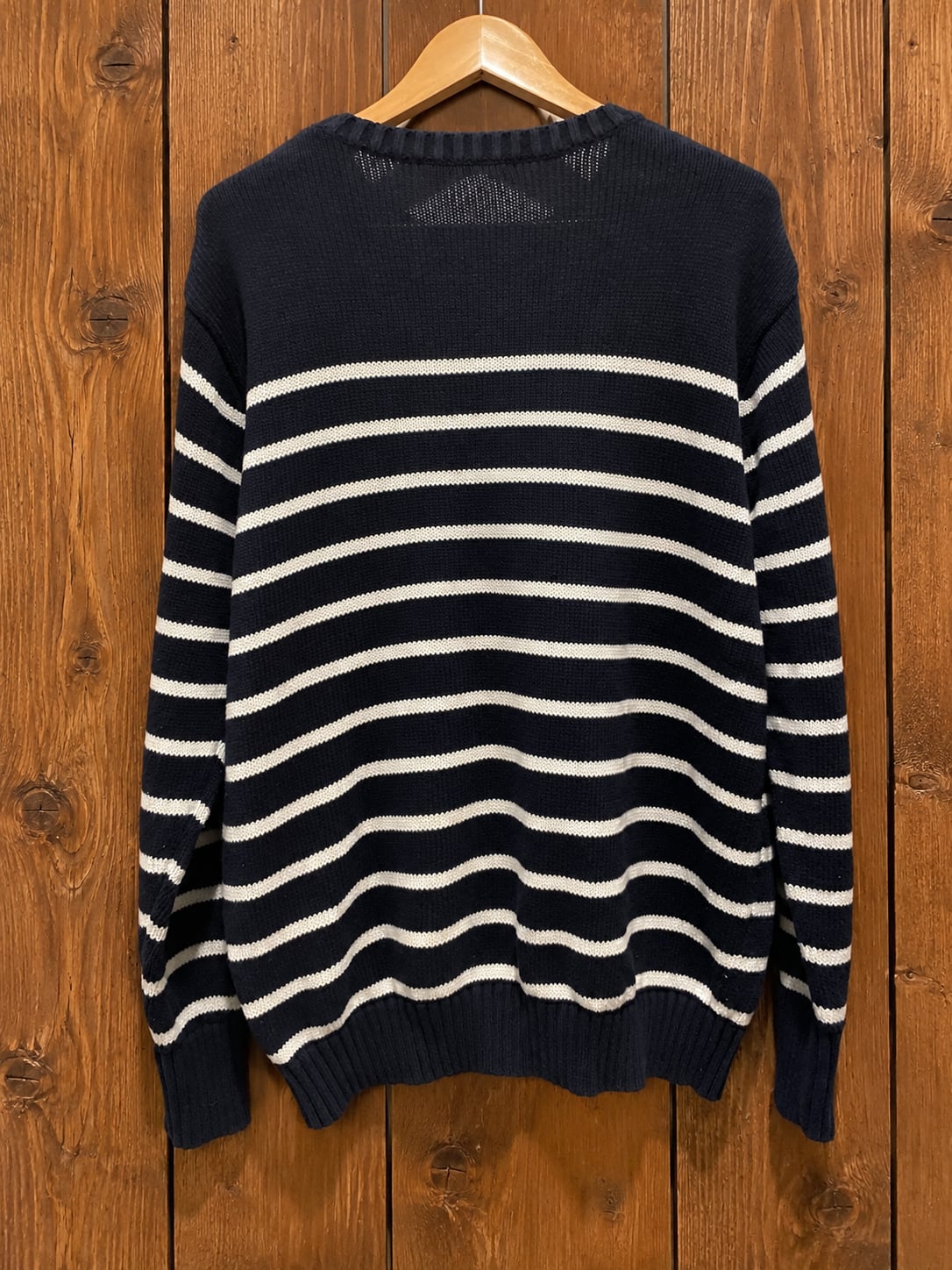 Brandy Melville Navy Cream Striped Oversized Knit Sweater Coastal Preppy 7