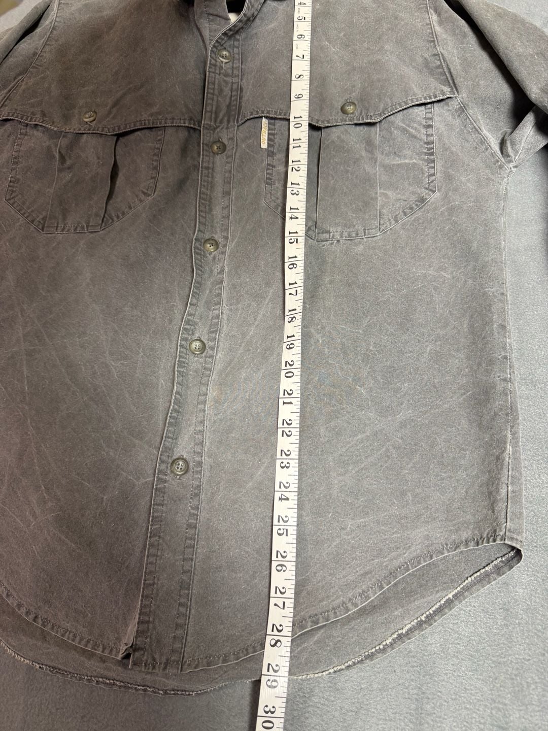 Vintage Outback Trading Co Shirt Mens 40 M Gray Distressed Western Workwear 6