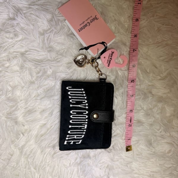 Juicy Couture University CC With Back Window Card Case Liquorice Black