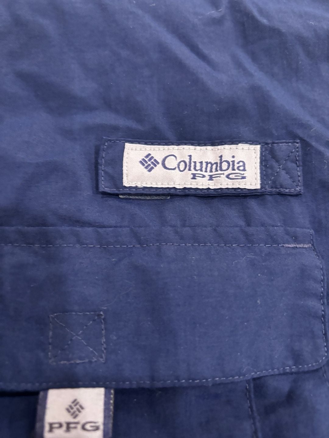Columbia PFG Bonehead Fishing Shirt Mens 2X Navy Blue Short Sleeve Vented 4