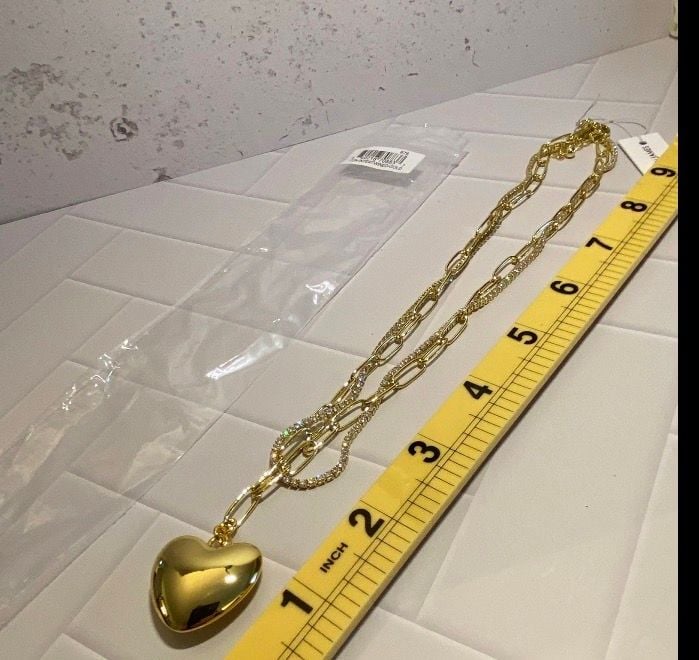 Uncommon James Intertwined Gold Necklace Heart Pendant Paperclip Chain 2
