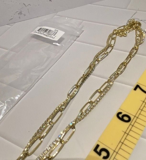 Uncommon James Intertwined Gold Necklace Heart Pendant Paperclip Chain 3
