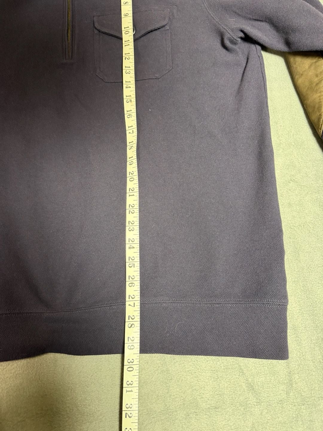 Lands' End Half Zip Pique Polo Shirt XL/T Navy Blue Pocket 7