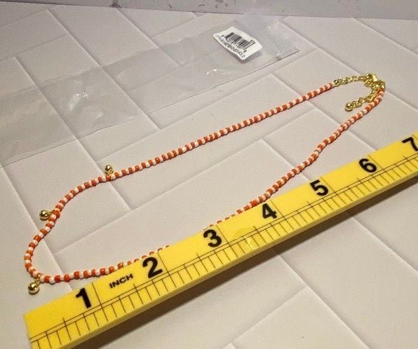 Uncommon James Orange Beaded Necklace With Gold Accents 2