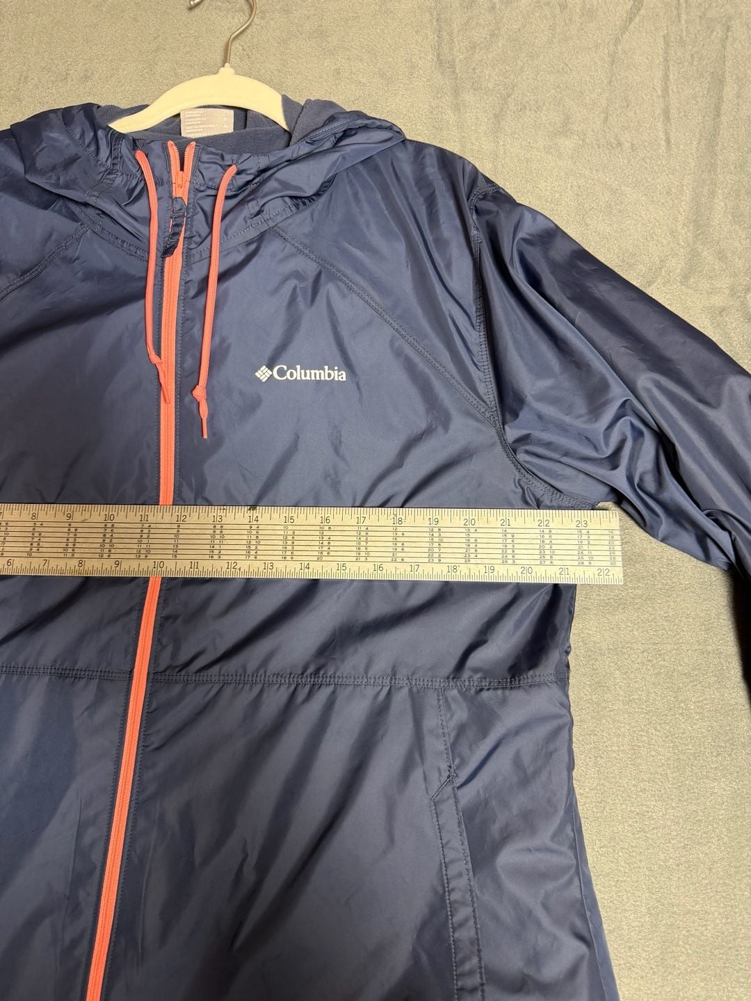 Columbia Full Zip Windbreaker Jacket Size XL Blue Hooded 7
