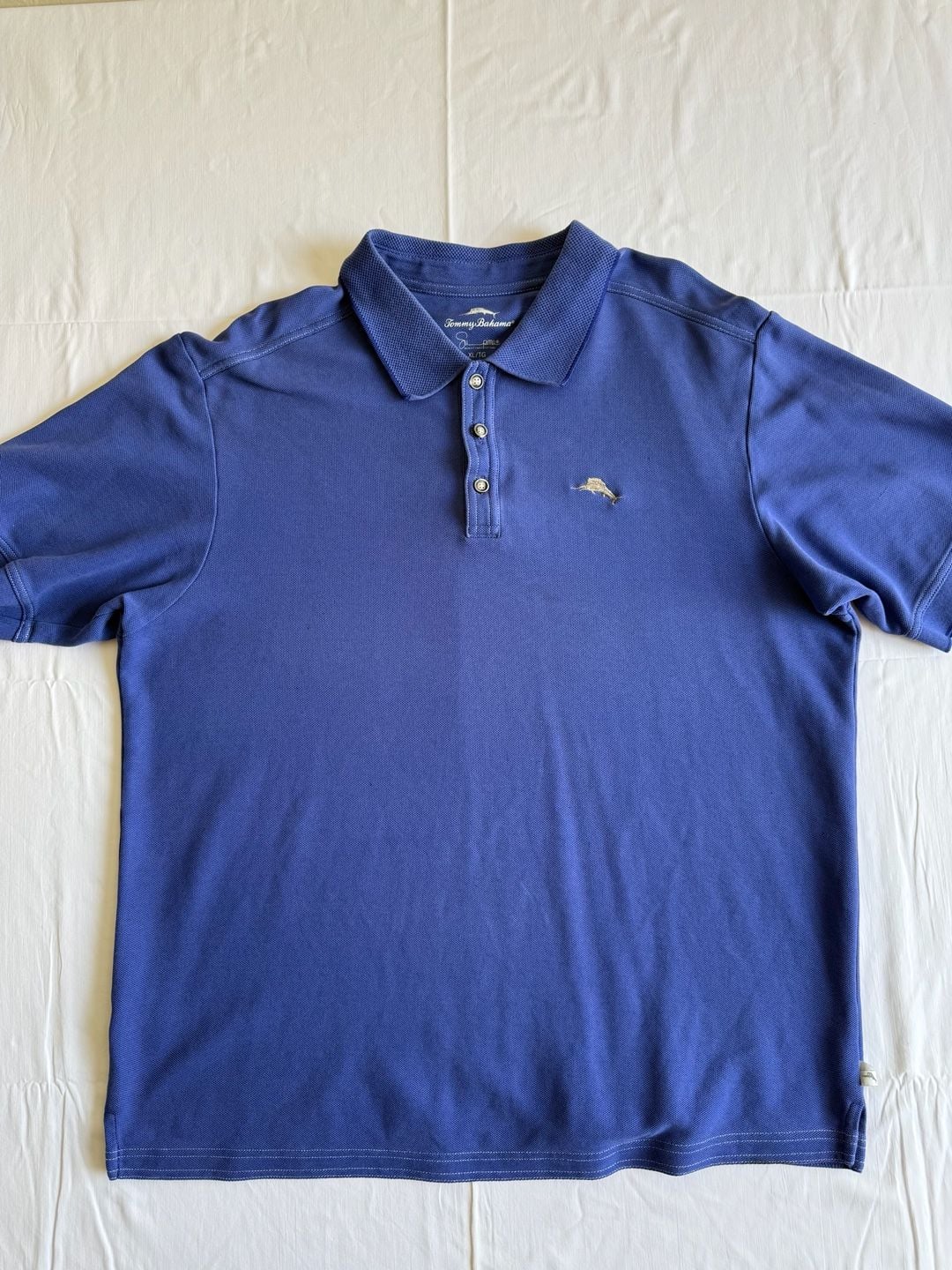 Tommy Bahama Polo Shirt Size XL Blue Supima Cotton Short Sleeve Marlin Logo 2