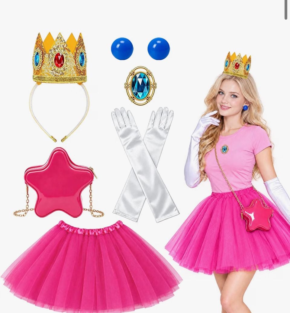 Alyatomu 6-Piece Princess Costume for Halloween Women’s One Size 1
