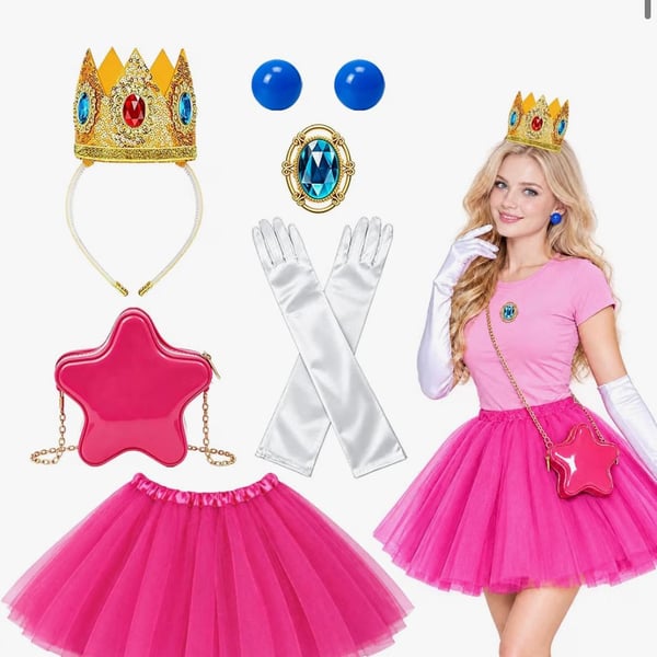 Alyatomu 6-Piece Princess Costume for Halloween Women’s One Size