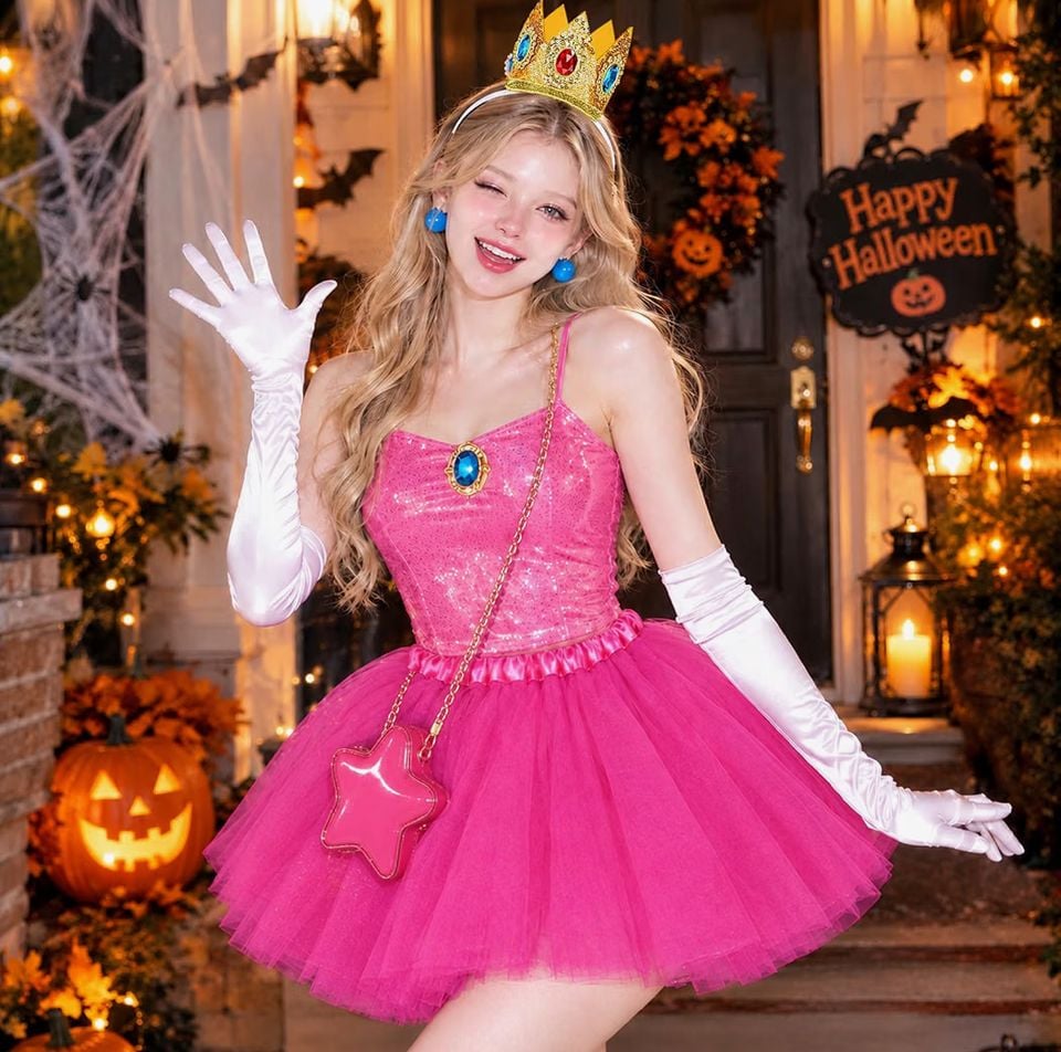 Alyatomu 6-Piece Princess Costume for Halloween Women’s One Size 2