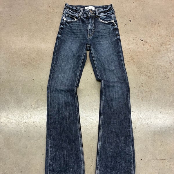 BKE Billie Slim Fit High Rise Tailored Bootcut Jeans Size 25x31.5 Dark Wash