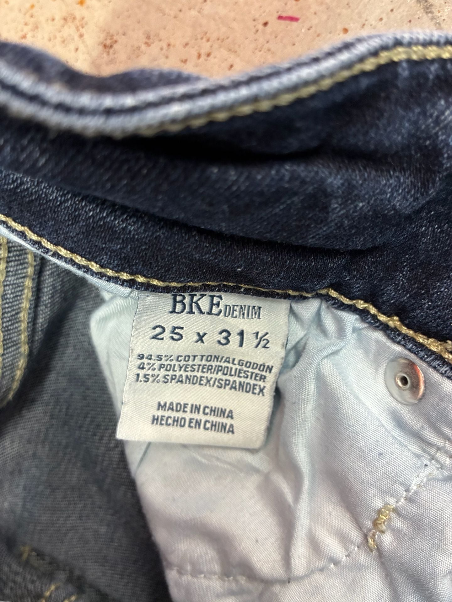 BKE Billie Slim Fit High Rise Tailored Bootcut Jeans Size 25x31.5 Dark Wash 5
