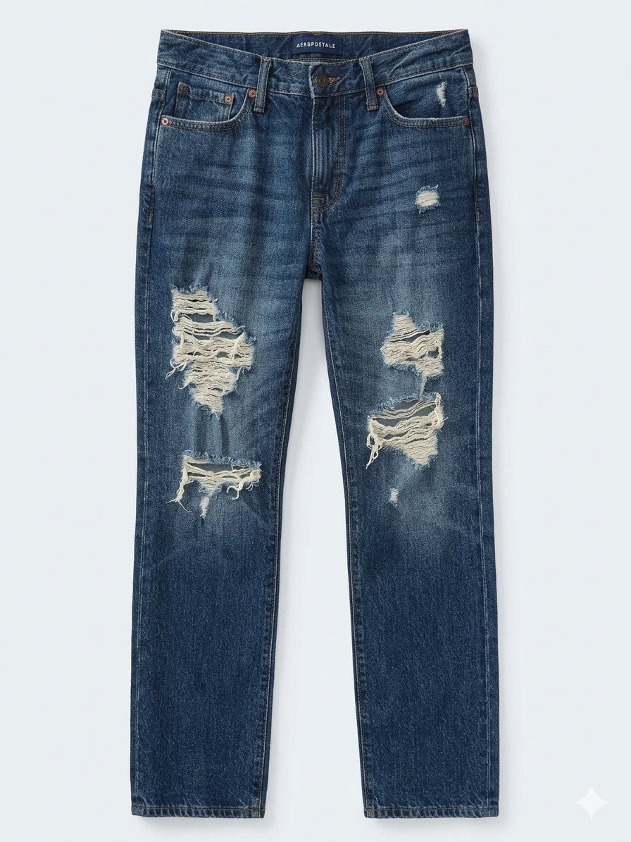 Aeropostale Relaxed Fit Distressed Jeans Size 29x30 Blue Denim 2