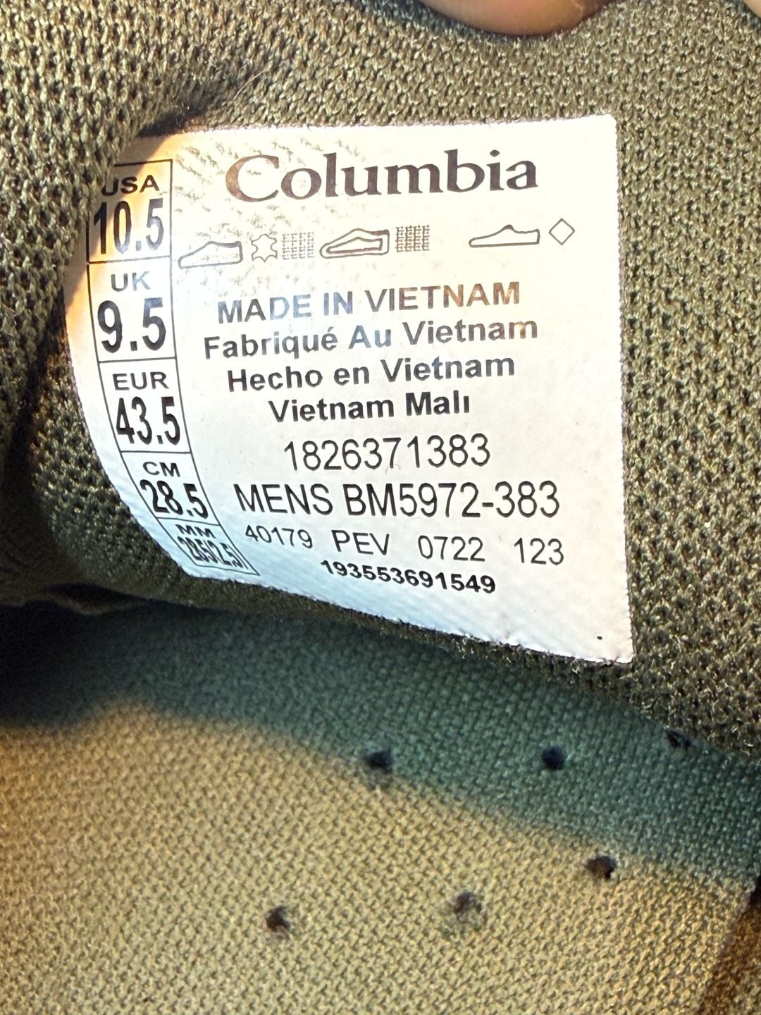 Columbia Fairbanks Low Size 10.5 Green Hiking Shoes 5