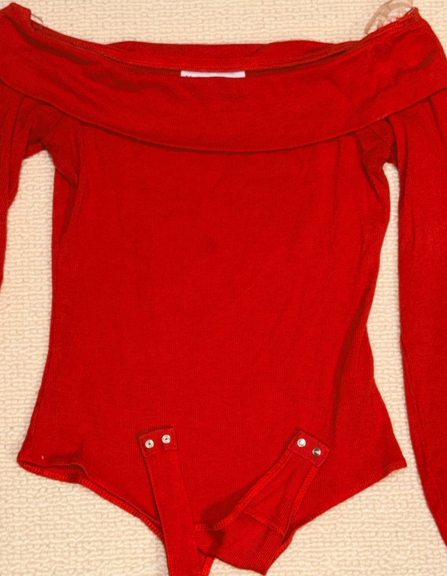 No Boundaries Red Off The Shoulder Bodysuit Size M (8-10) 3