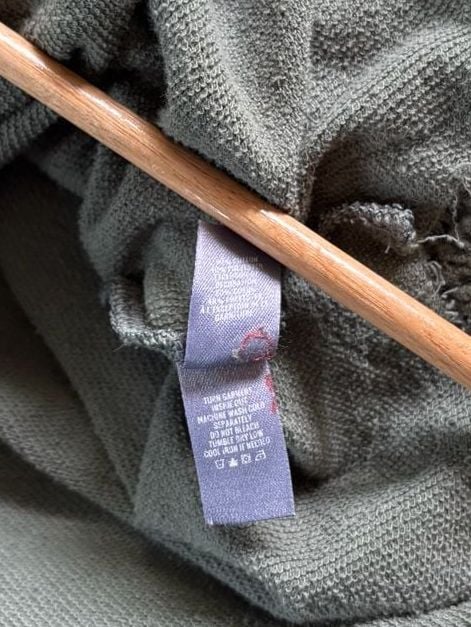 Aerie Crochet Lace Hem Sweatshirt Olive Green Oversized Pullover 9