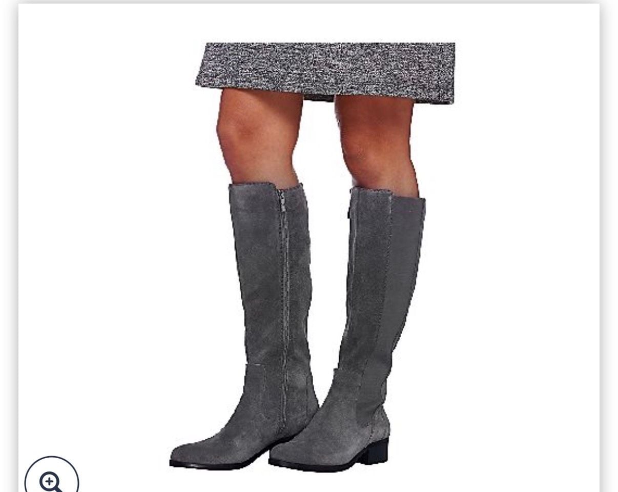 New in Box H by Halston Naomi Burgundy Leather Knee High Boots Size 8M 2