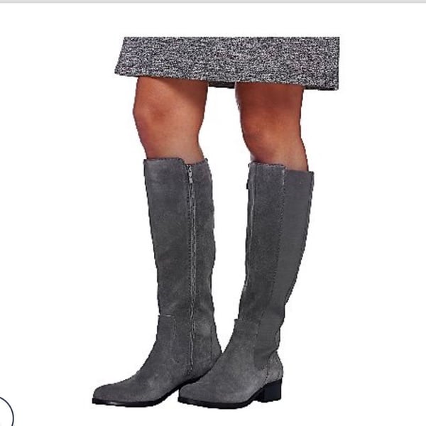 New in Box H by Halston Naomi Burgundy Leather Knee High Boots Size 8M