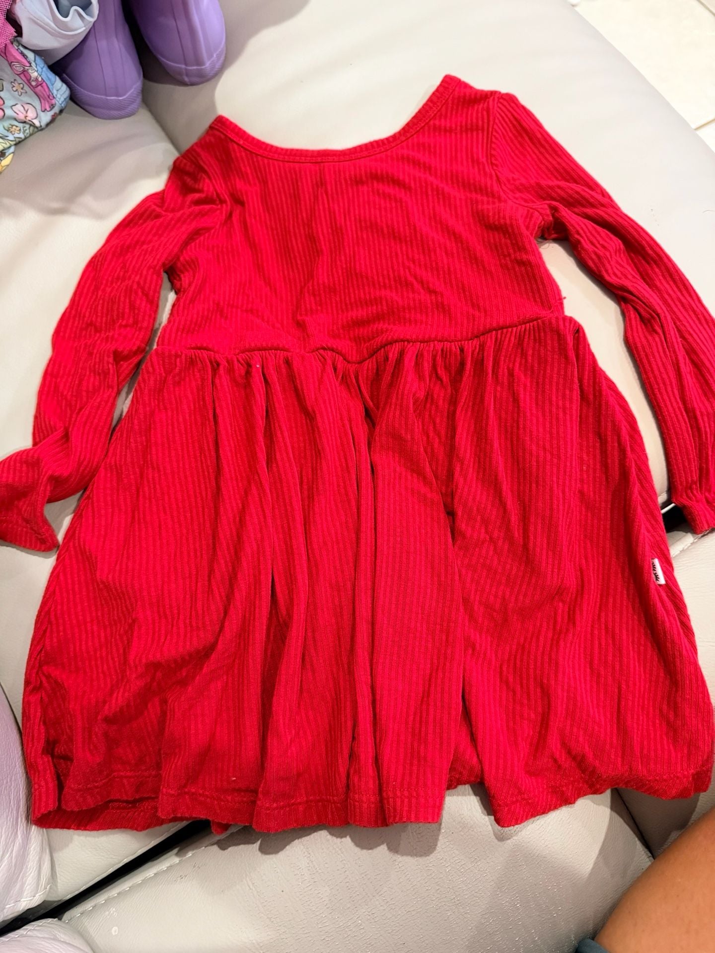 Little Sleepies Red Twirl Dress With Bodysuit 18/24m 1