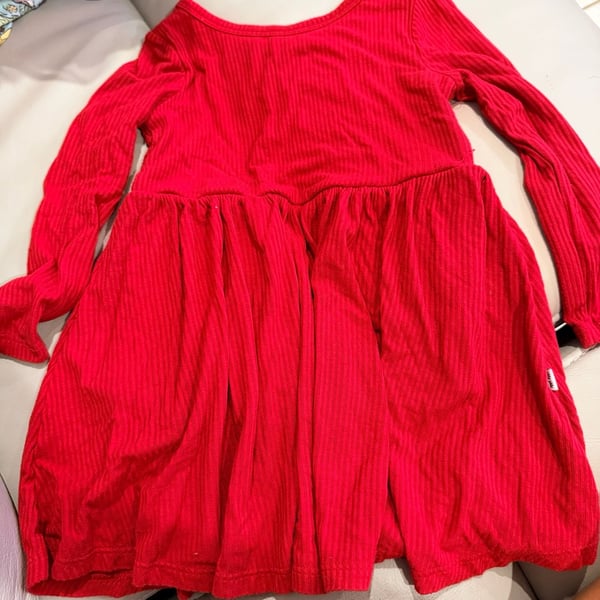  Little Sleepies Red Twirl Dress With Bodysuit 18/24m