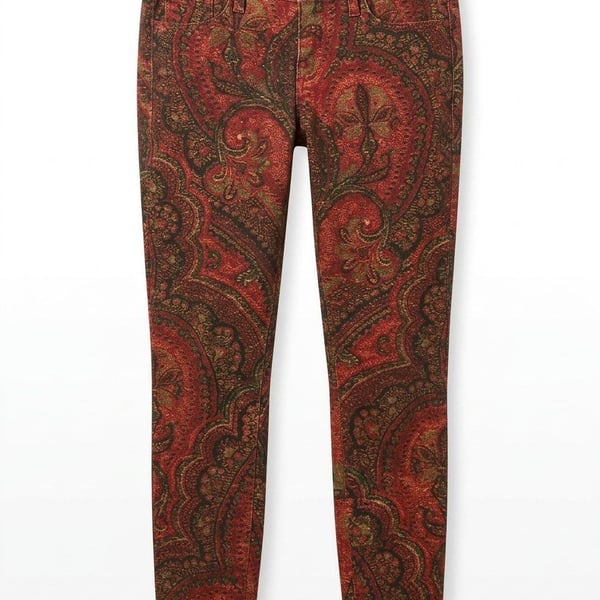 Lucky Brand Paisley Print Charlie Skinny Jeans Size 6 29 Inseam