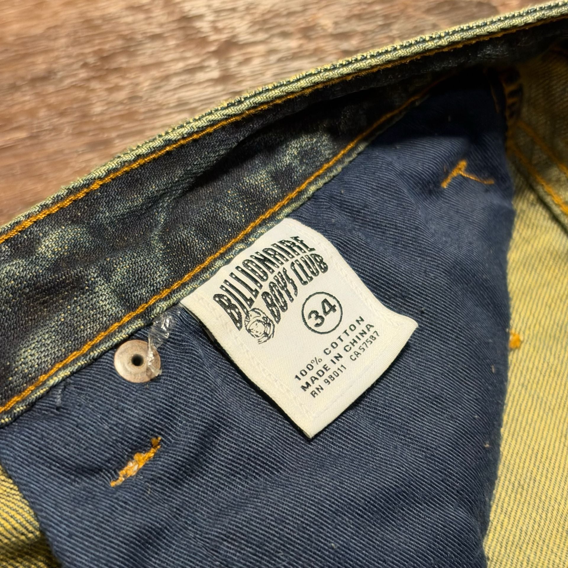 Billionaire Boys Club Distressed Dark Wash Denim Jeans Size 34x33 Designer Y2K 5