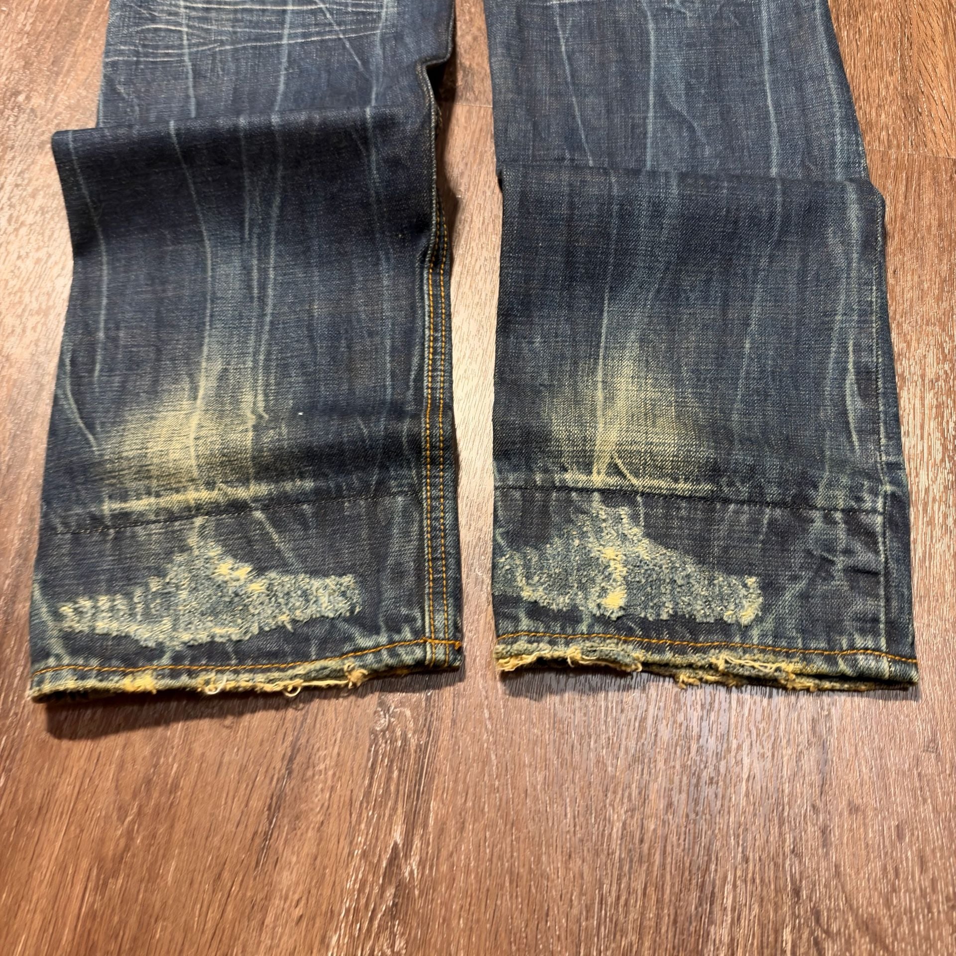 Billionaire Boys Club Distressed Dark Wash Denim Jeans Size 34x33 Designer Y2K 7