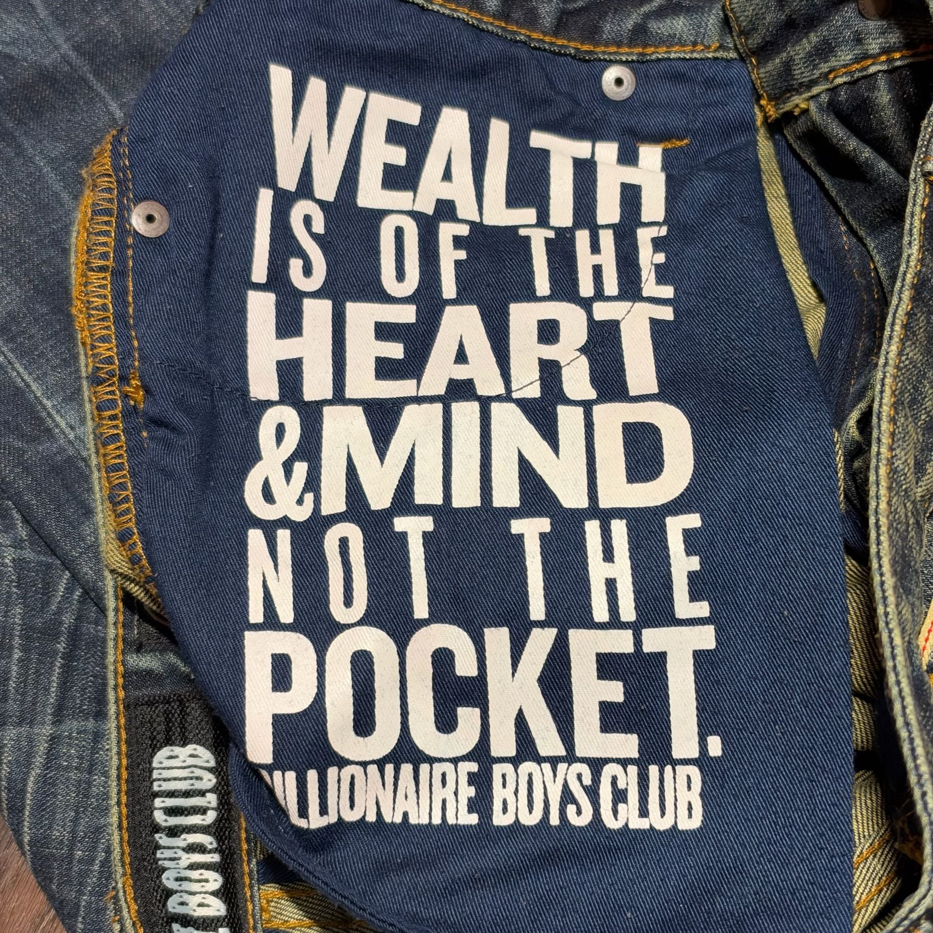 Billionaire Boys Club Distressed Dark Wash Denim Jeans Size 34x33 Designer Y2K 11