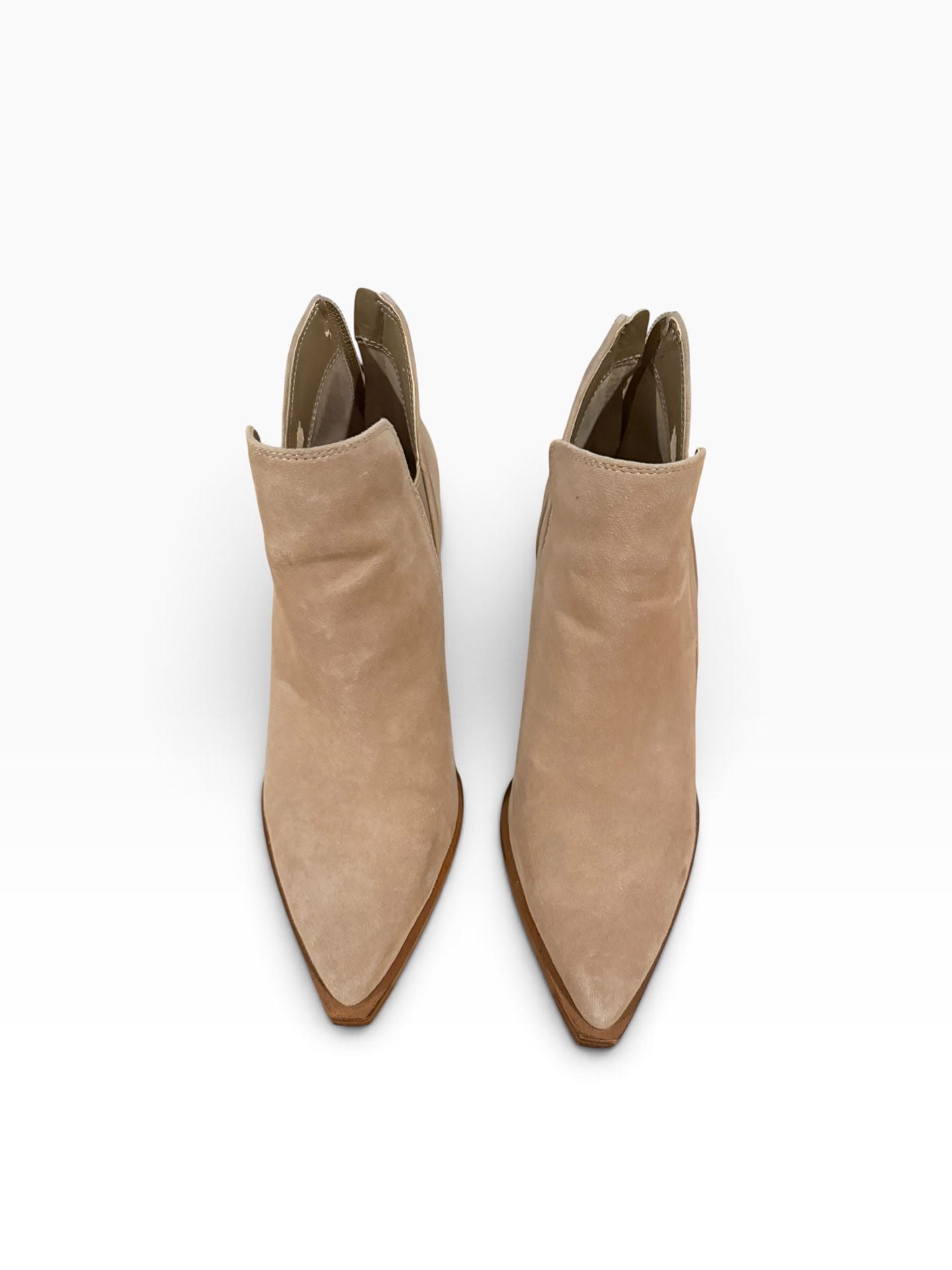 Vince Camuto Suede Pointed Toe Booties Size 8.5 Beige 3