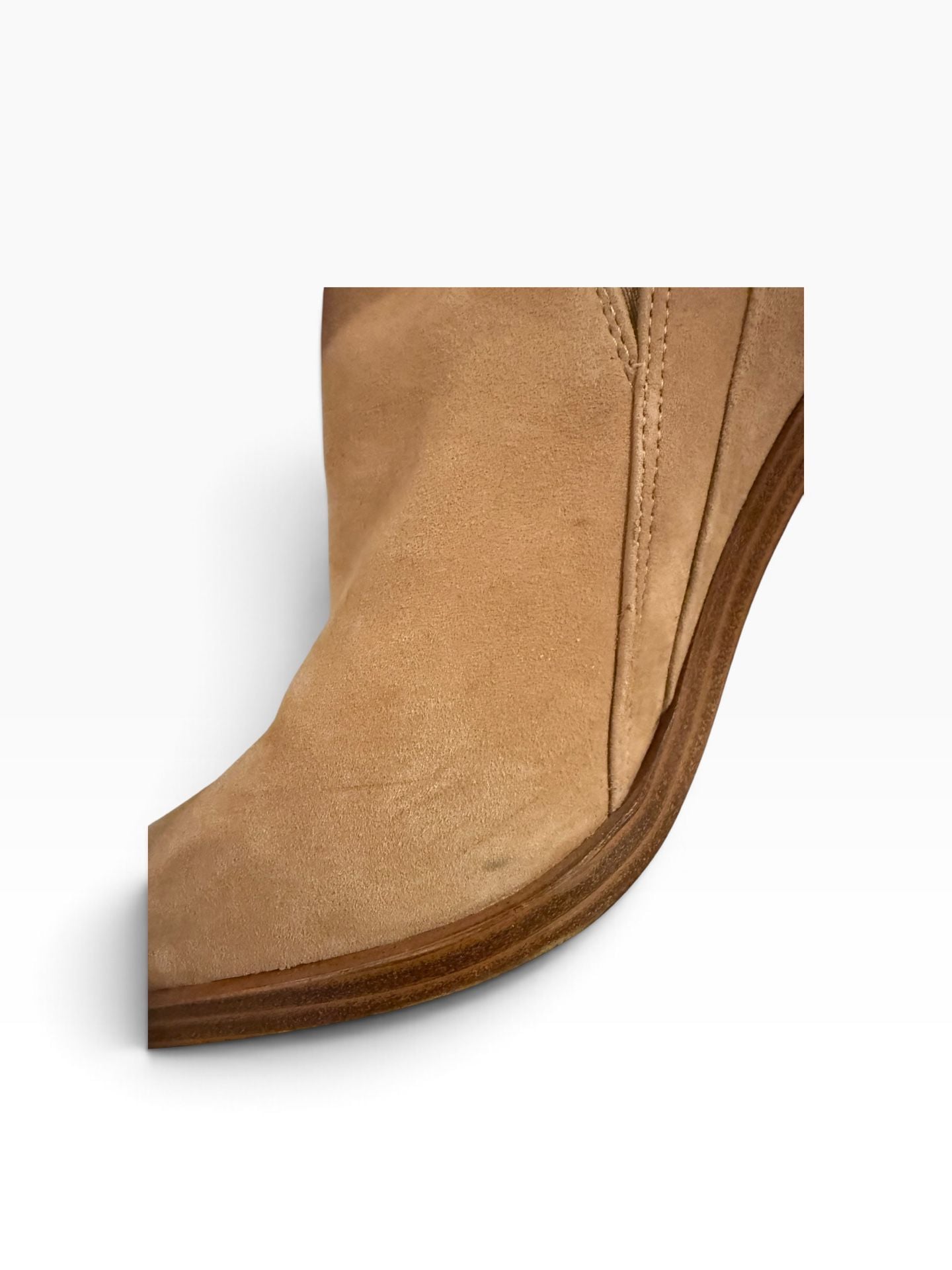 Vince Camuto Suede Pointed Toe Booties Size 8.5 Beige 6
