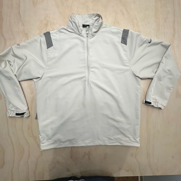 Nike Golf Majestic Oaks Golf Club Quarter-Zip Pullover Jacket Size L Gray White