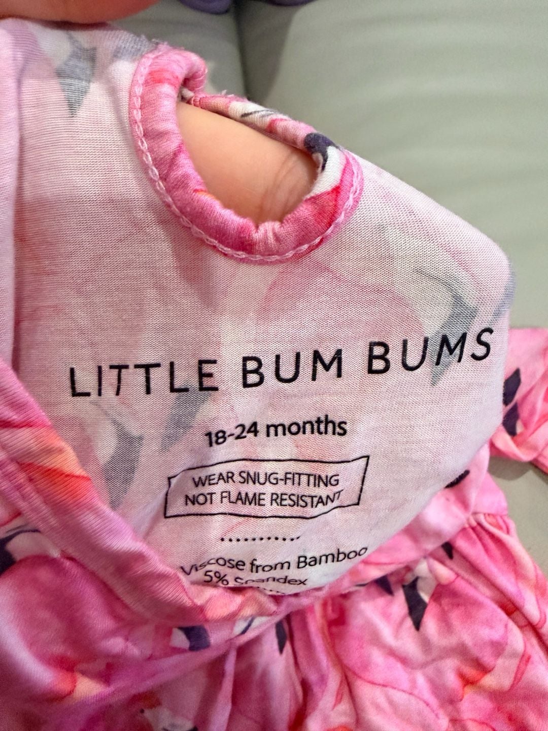 Little Bum Bums Flamingo Bodysuit Dress 18-24 Months Pink Long Sleeve 3