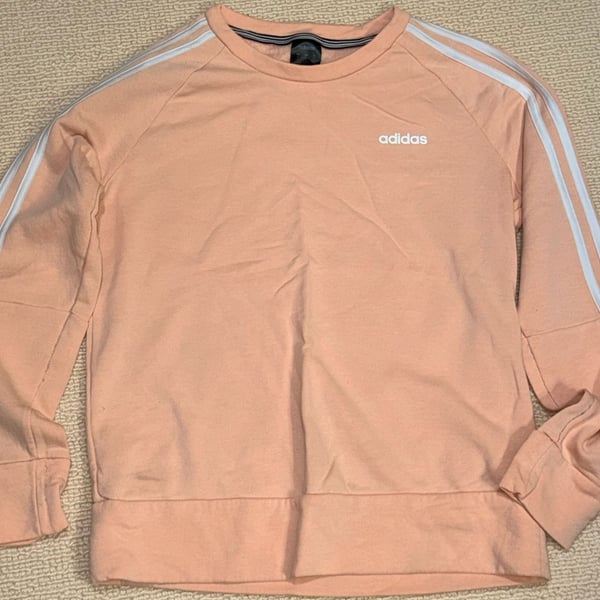 Adidas Sweatshirt Size M Peach Striped Crewneck