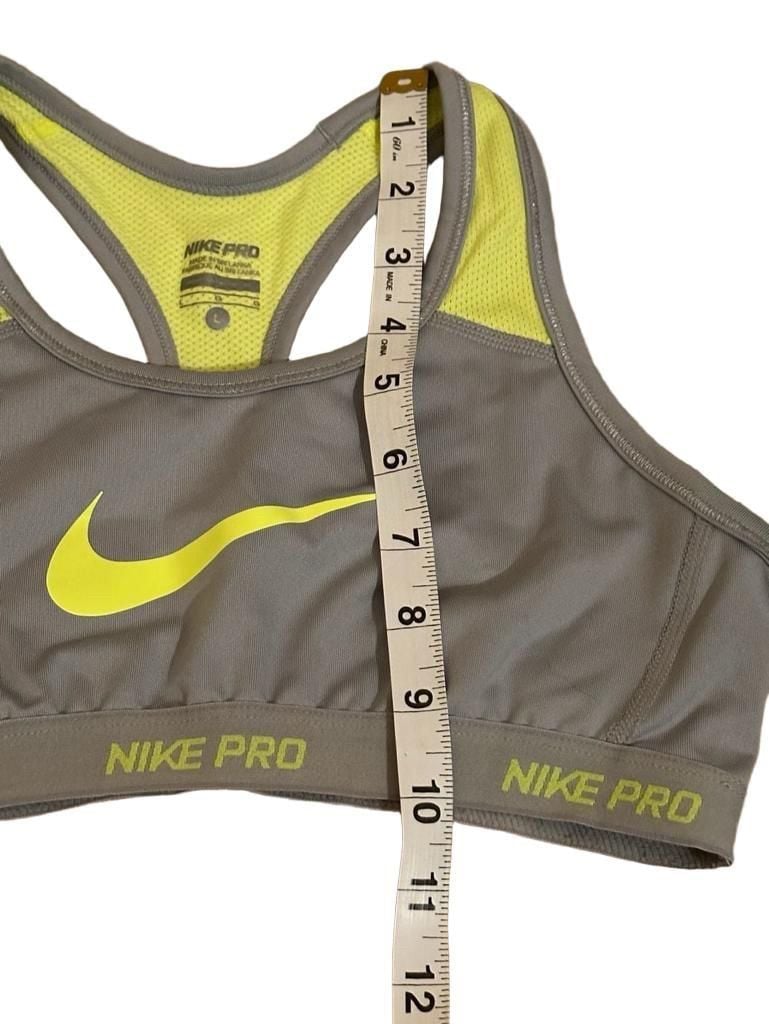 Nike Pro Shape High Support Sports Bra Size L Gray Volt 7