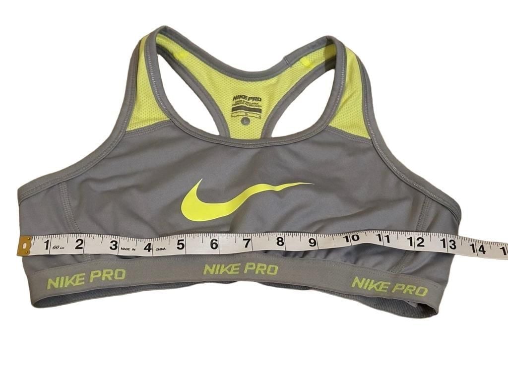 Nike Pro Shape High Support Sports Bra Size L Gray Volt 8