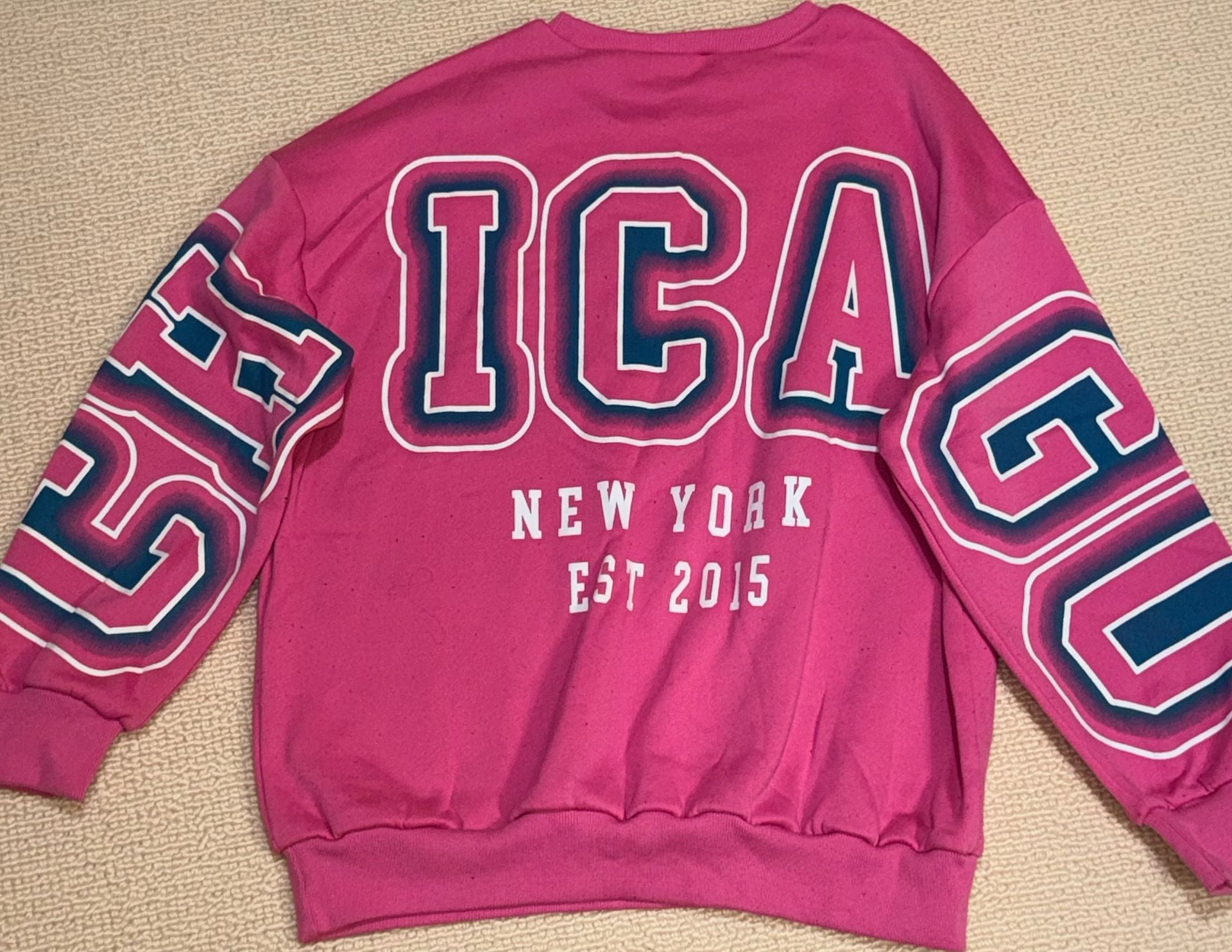 IGA New York Sweatshirt Size L Pink Letterman Style 2