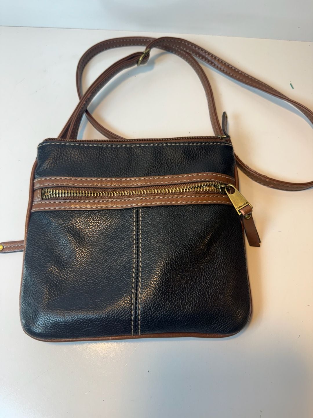 Tignanello Leather Crossbody Bag Black Brown 2