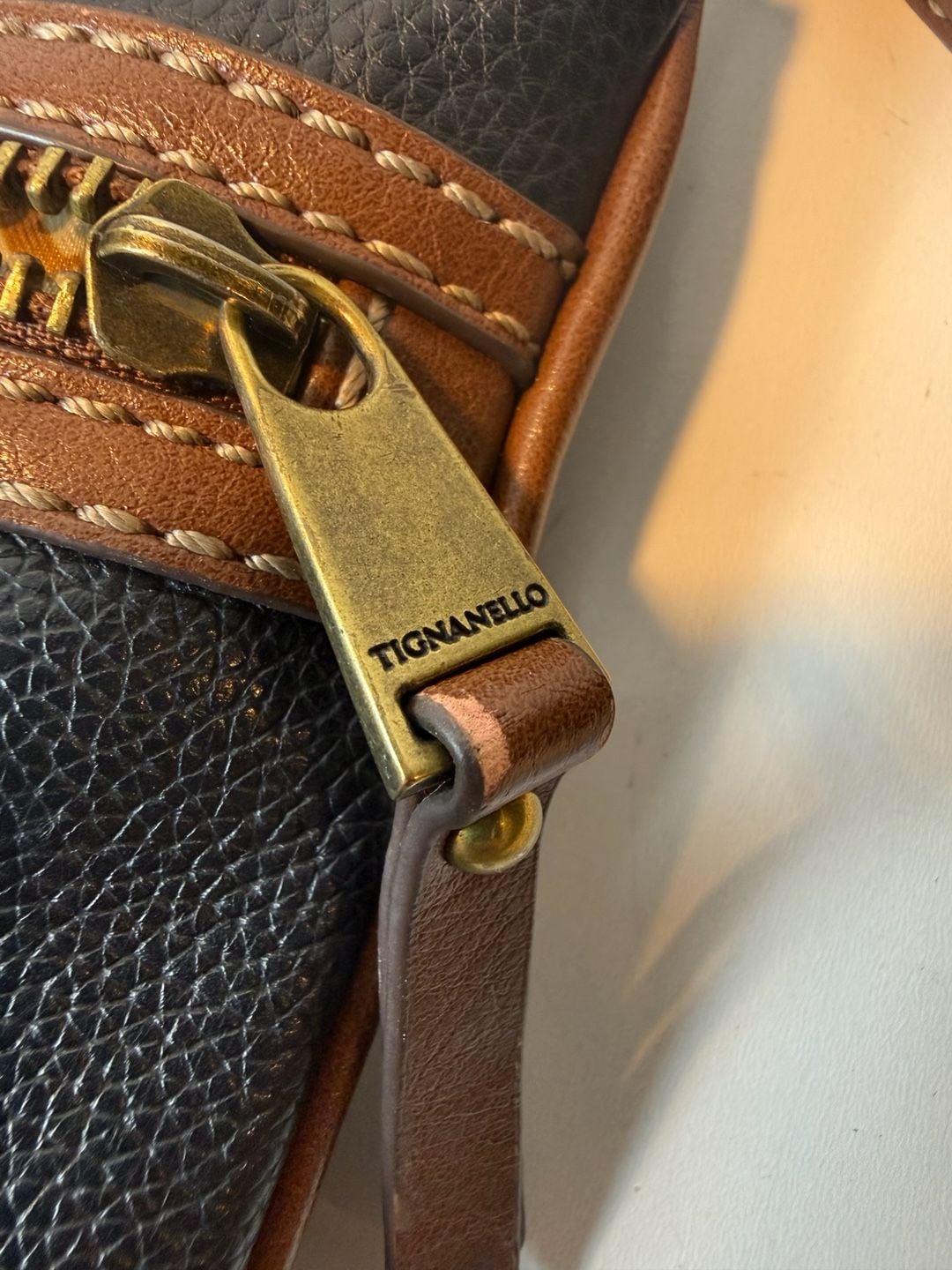 Tignanello Leather Crossbody Bag Black Brown 3