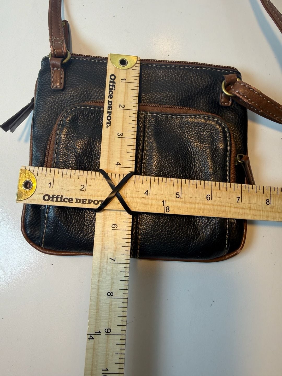 Tignanello Leather Crossbody Bag Black Brown 4