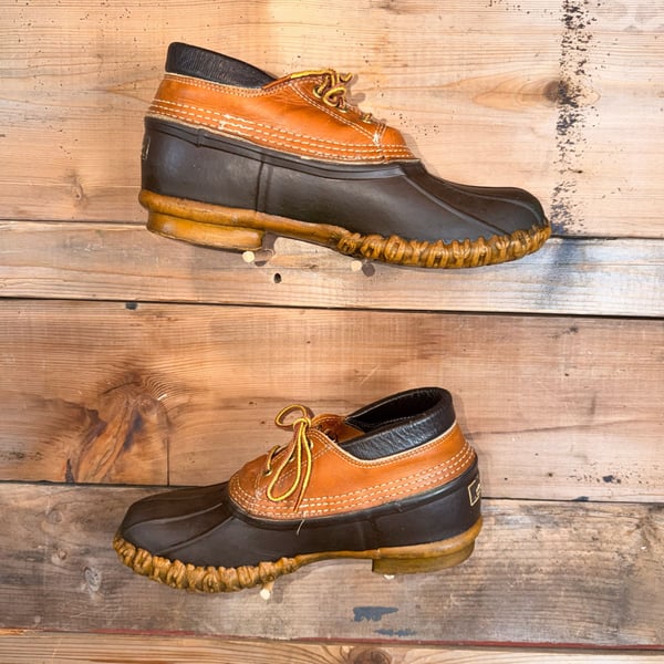 L.L. Bean Maine Hunting Shoe Size 8 Brown Leather Rubber Duck Boots