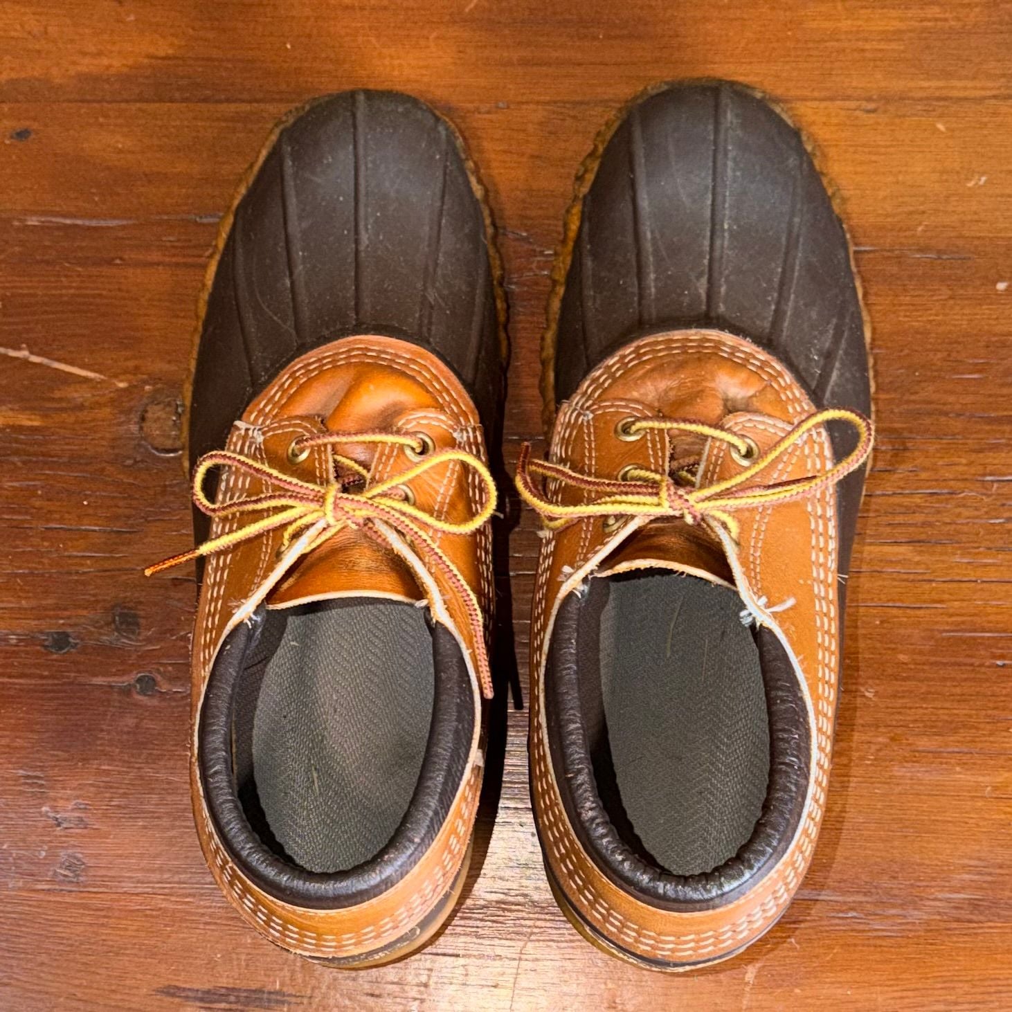 L.L. Bean Maine Hunting Shoe Size 8 Brown Leather Rubber Duck Boots 7