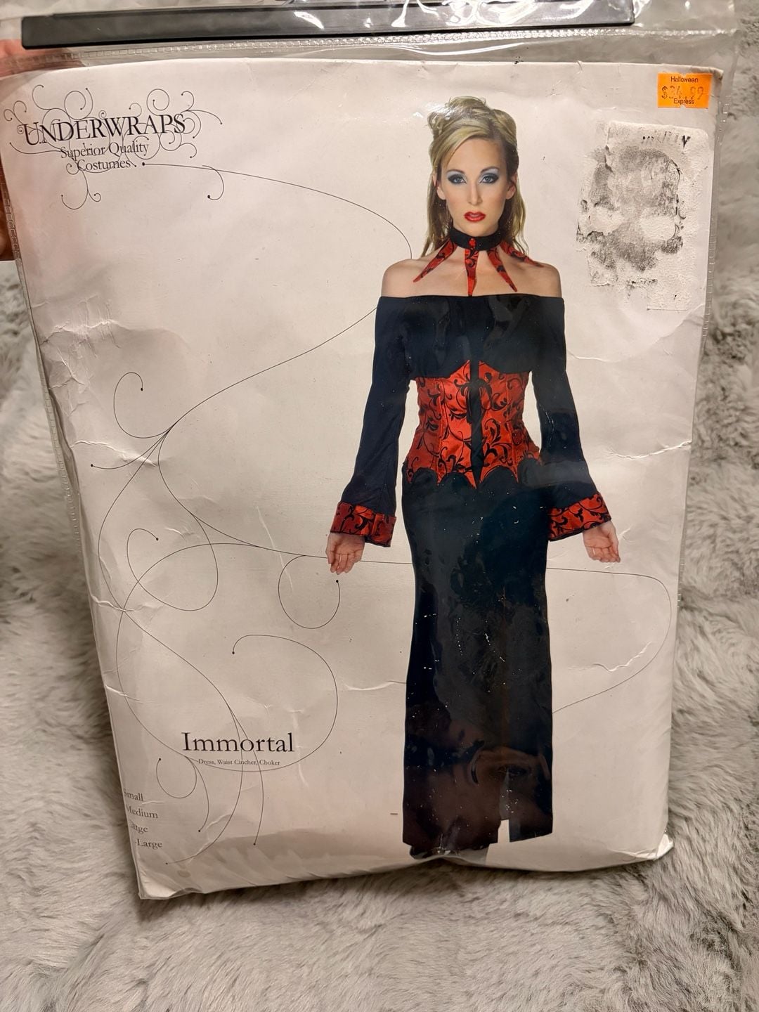 Underwraps Immortal Costume Dress Waist Cincher Choker Size S 9